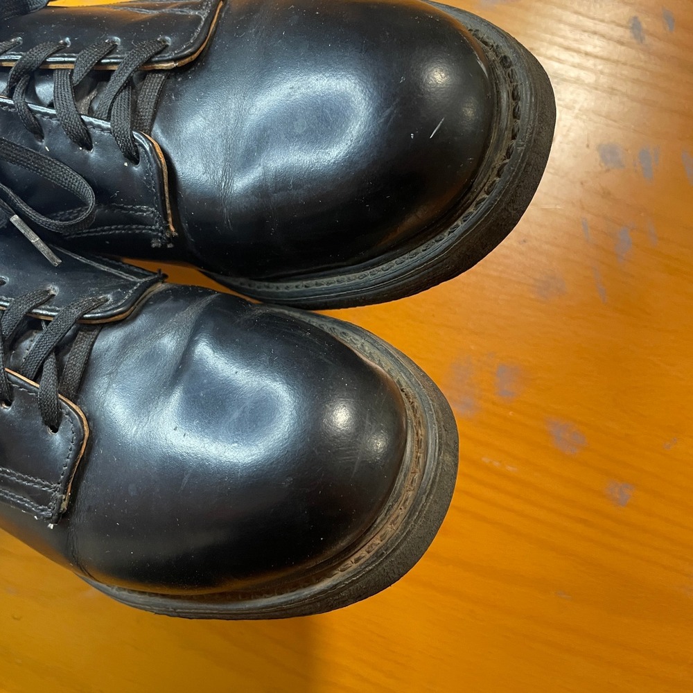 VTG Mens 7.5 Wide Black Leather Oxford Steel Toe Work Safety Shoes Oil Resistant - Picture 11 of 12